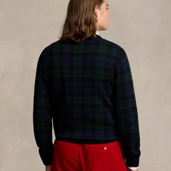 NWOT Polo Ralph Lauren Plaid Washable Wool Sweater - Picture 2 of 9